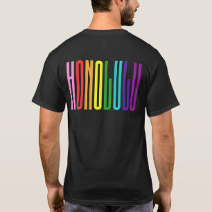 T-shirt Bright Rainbow Text LGBTQ Honolulu Gay pride LGBT