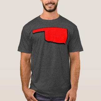 T-shirt Bright Red Oklahoma Outline