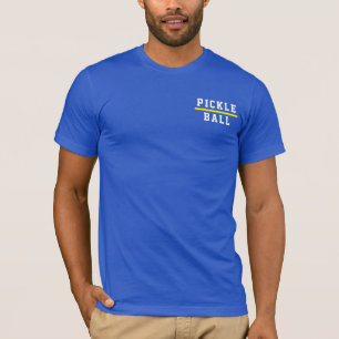 T-shirt Bright Sporty Blue PICKLEBALL Texte Jaune Bande