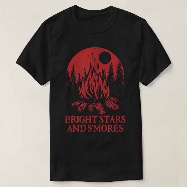 T-shirt Bright Stars and Smores Camping Amis Camper Bud (Design devant)
