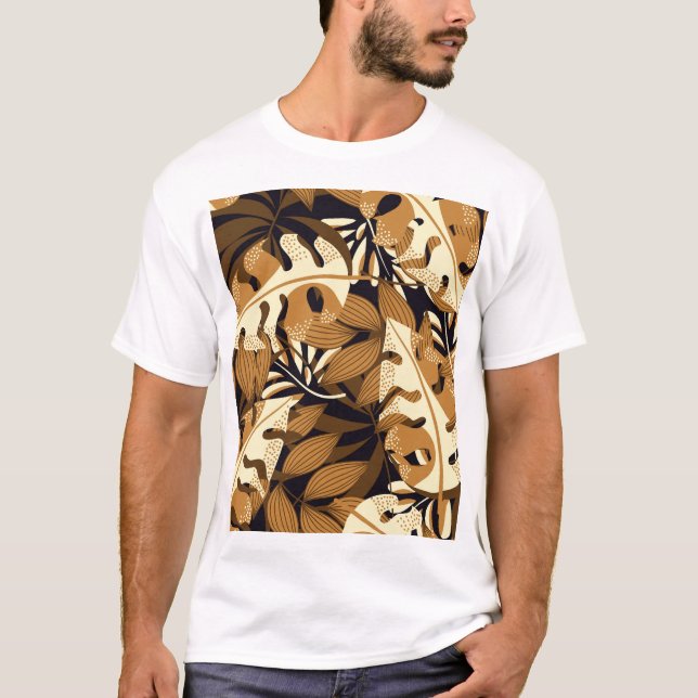 T-shirt Bright Tropical Feuilles Dark Motif (Devant)