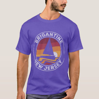 T-shirt Brigne New Jersey voilier 70S Sunset famille
