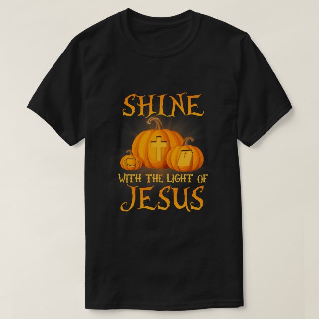 T-shirt Brille Avec La Lumière De Jésus Christian Hallowee (Design devant)