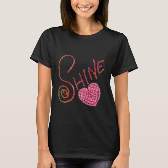 T-shirt Brille | Élégante calligraphie texturée d'art (Devant)