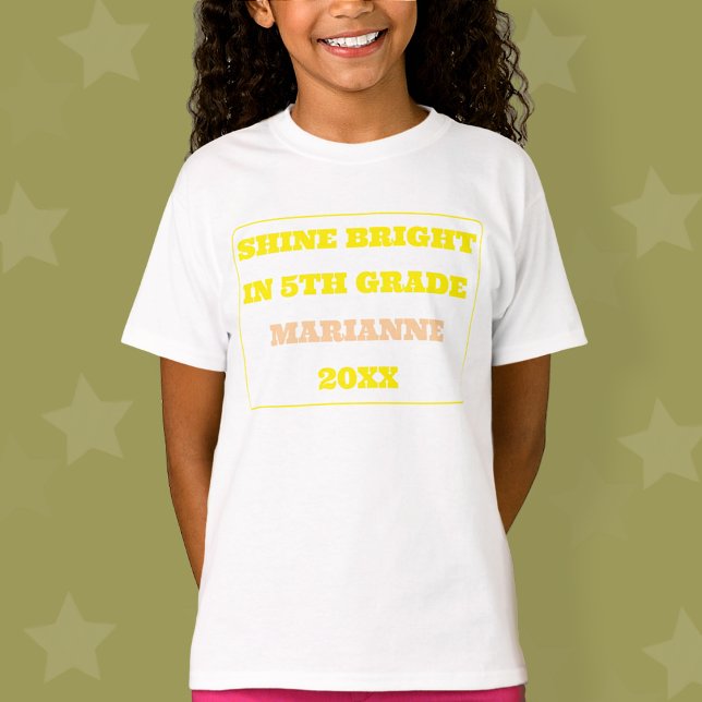 T-shirt Brillez de retour à l'école  (Shine Bright In 5th Grade Girl)