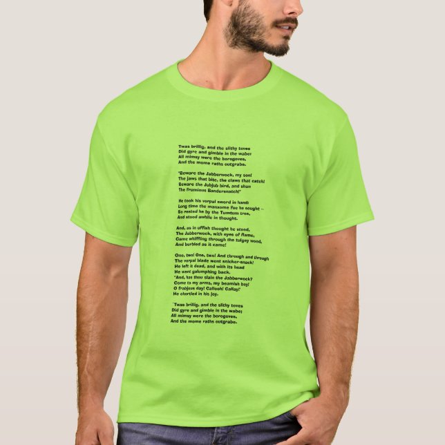 T-shirt Brillig de Twas, et le gyre slithy de tovesDid et… (Devant)