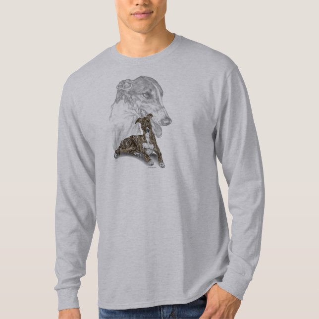 T-shirt Brindle Greyhound Chig Art (Devant)