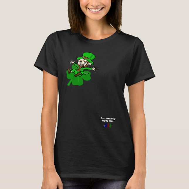 T-shirt Bring Luck on St Patrick Day Leprechaun (Devant)