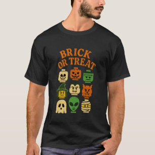 T-shirt Brique ou Traitement Costume d'Halloween Briques d