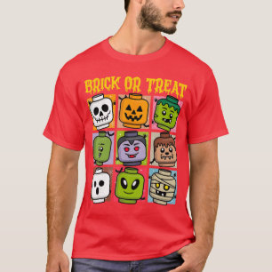 T-shirt Brique ou traiter Halloween Master Builder Blocs B