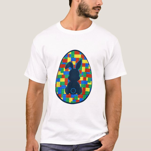 T-shirt Briques de construction Lapin de Pâques Garçons Fi (Devant)