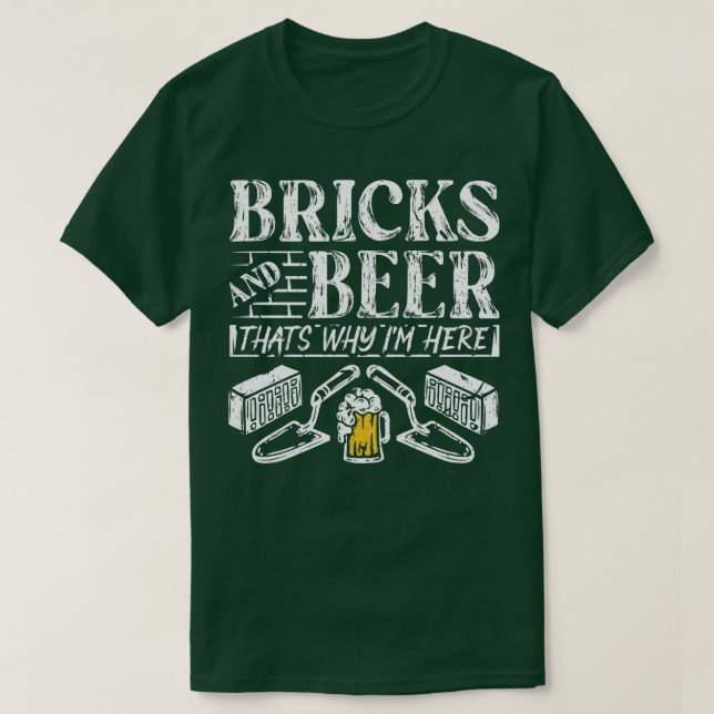 T-shirt Briques et Bière Trowel Bricklayer Cadeau (Design devant)