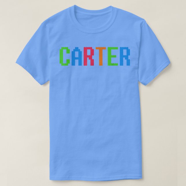 T-shirt Briques Thème CARTER Garçons Nom Préscolaire Perso (Design devant)