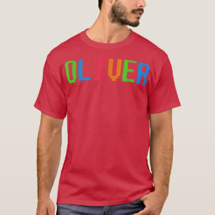 T-shirt Briques Thème OLIVER Boys Nom Préscolaire Personna