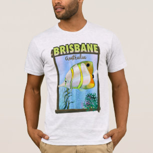 T-shirt Brisbane Australie poster de voyage tropical