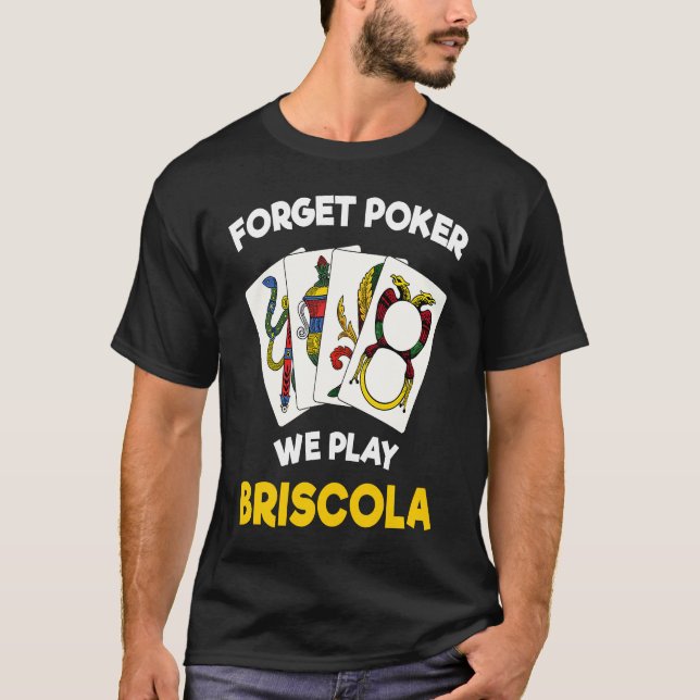 T-shirt Briscola Citation Italienne Jeu de carte (Devant)