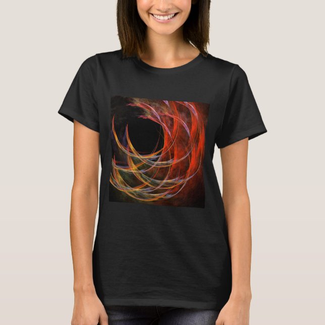T-shirt Briser le Cercle Vortex de Feu Art Abstrait (Devant)