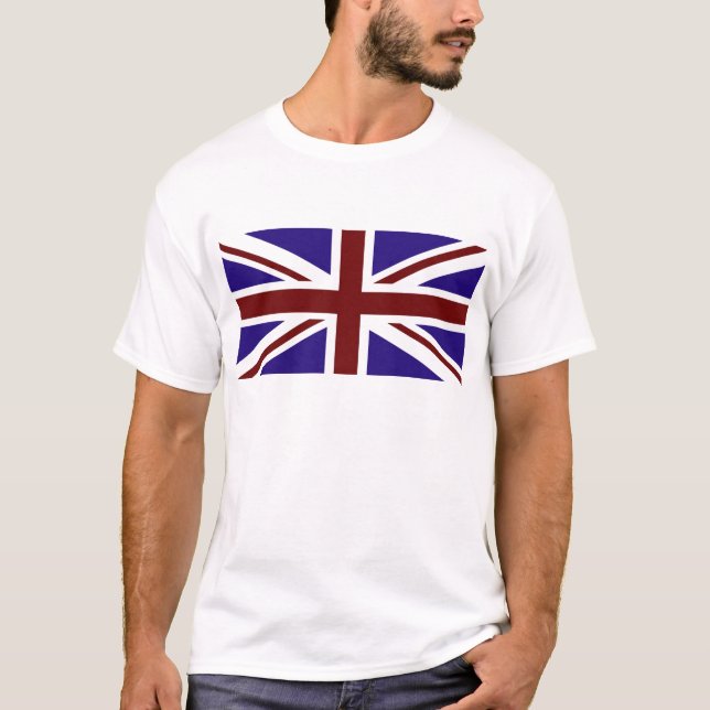 T-shirt BRITANNIQUE blanc et bleu rouge de drapeau (Devant)