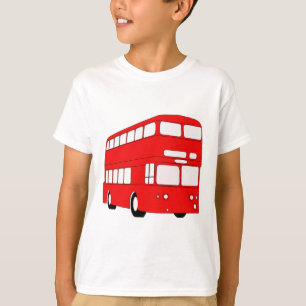 T-shirt britannique, bus, photo à deux étages.