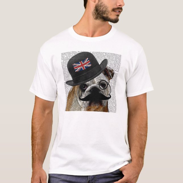 T-shirt britannique de bouledogue (Devant)
