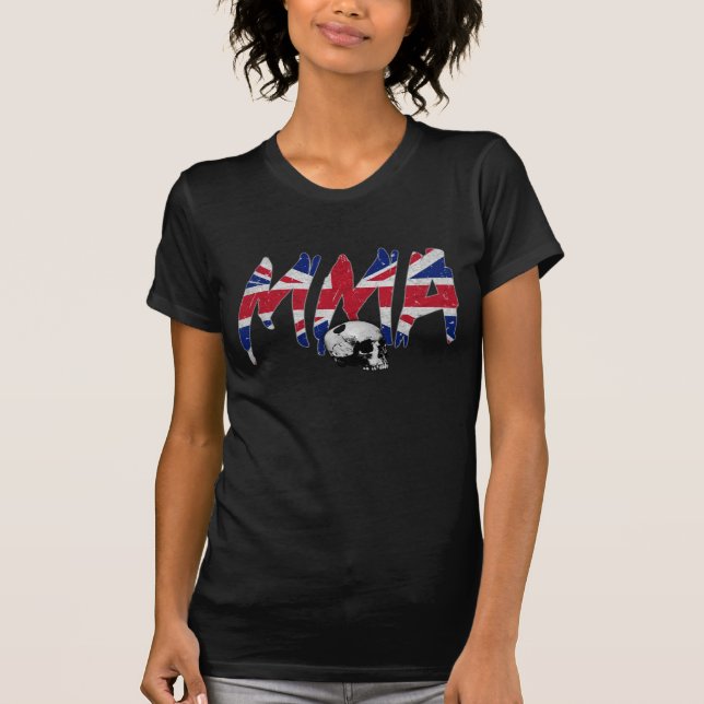T-shirt BRITANNIQUE de dames de crâne de MIXED (Devant)