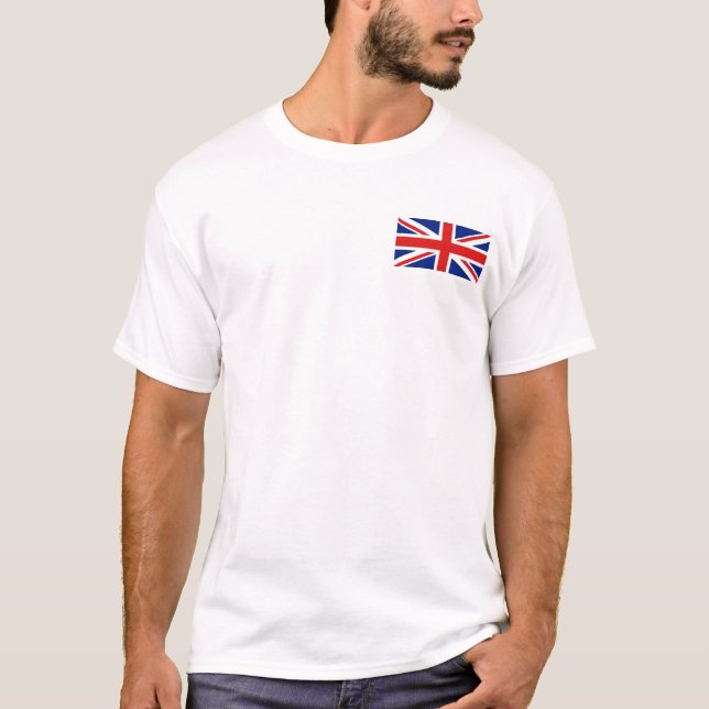 T-shirt BRITANNIQUE de drapeau et de carte (Devant)