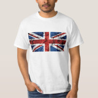T-shirt BRITANNIQUE de GRUNGE de DRAPEAU