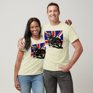 T-shirt britannique vintage de moto