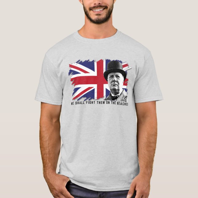 T-shirt britannique Winston Churchill masculin (Devant)