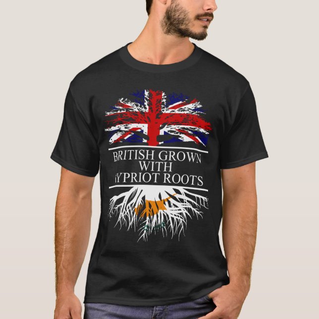 T-shirt Britanniques cultivé avec des racines cypriotes dr (Devant)