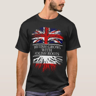 T-shirt Britanniques cultivés avec le drapeau de poland à