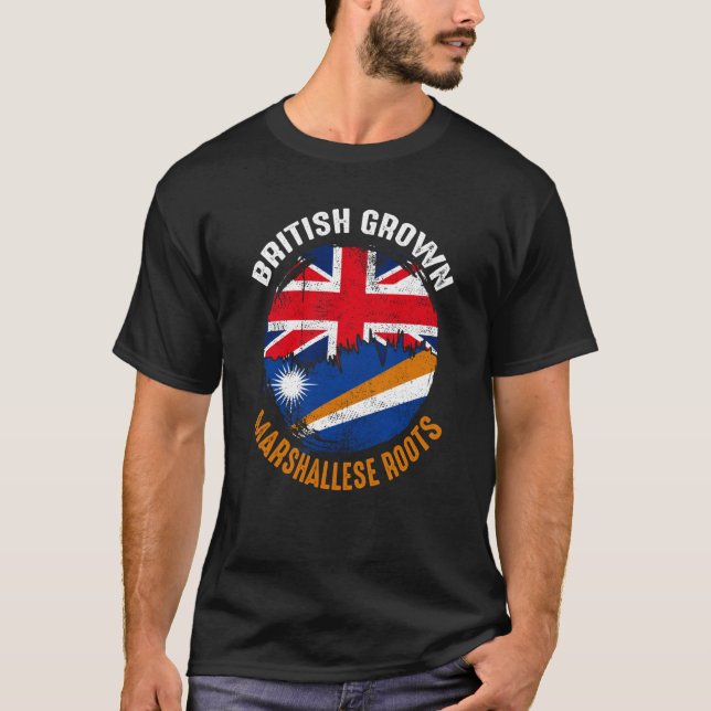 T-shirt Britanniques Marshallese Roots drapeaux Vintages p (Devant)