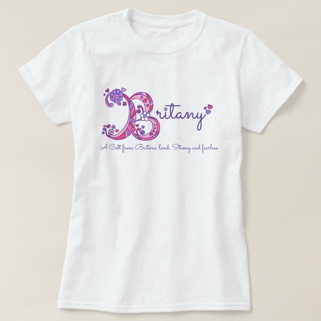 T-shirt Britany girls B name signifie chemise monographiqu (Design devant)
