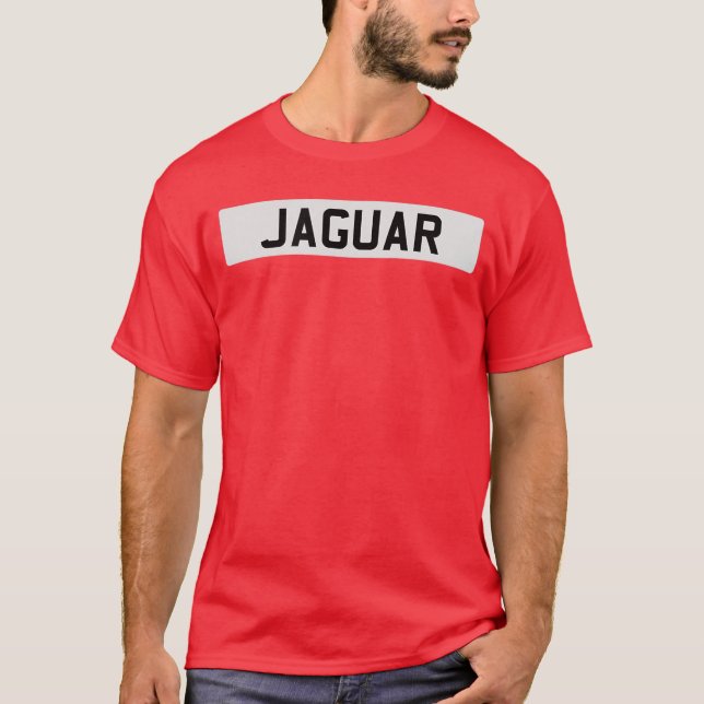 T-shirt British Classic Sports Car Jaguar White Registrati (Devant)