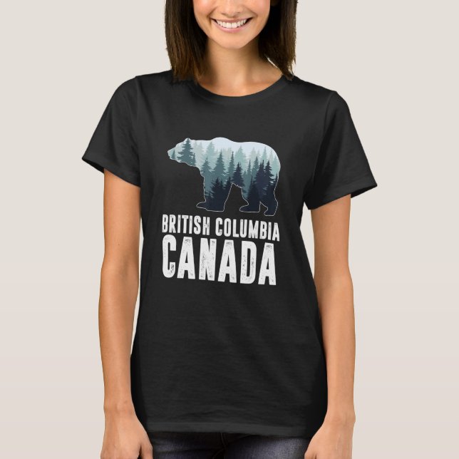 T-shirt British Columbia Vancouver Canada Bear Green Fores (Devant)
