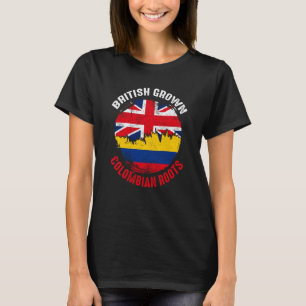 T-shirt British Cultivé Racines colombiennes Drapeaux Vint