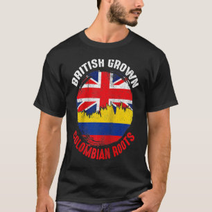 T-shirt British Cultivé Racines colombiennes Drapeaux Vint