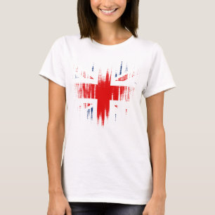 T-shirt British Flag Grunge Design Femme Blanc