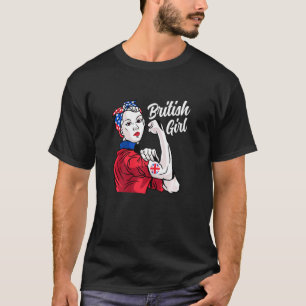 T-shirt British Girl Grande-Bretagne Drapeau Culture Patri