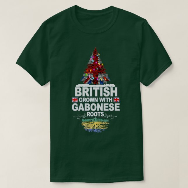 T-shirt British Grosse avec des racines gabonaises cadeau  (Design devant)