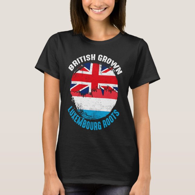 T-shirt British Grotte Luxembourg Roots drapeaux Vintages  (Devant)