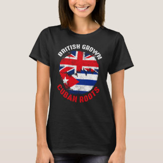 T-shirt British Grown Cuba Roots drapeaux Vintages pour le