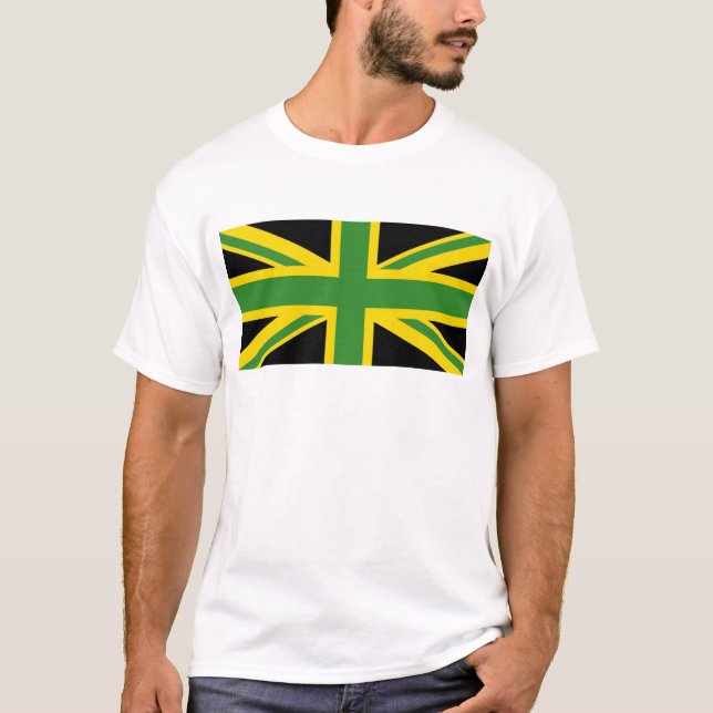 T-shirt British - Jamaican Union Jack Flag  (Devant)