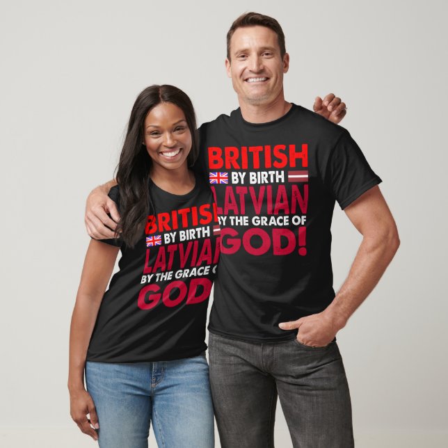 T-shirt British Par Naissance Letton Grace Of God Don (Unisexe)