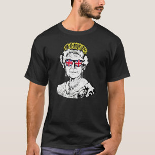 T-shirt British Queen Lunettes de soleil Crown Union Jack 