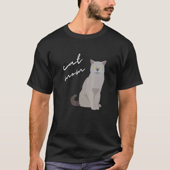 T-shirt British Shorthair Cat Mom For Cat (Devant)