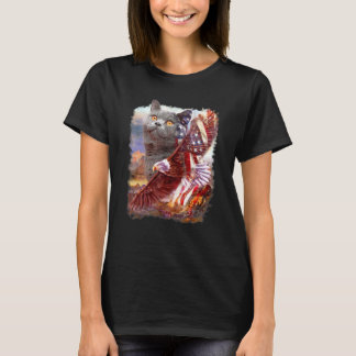 T-shirt British Shorthair Eagle Drapeau Américain 4 Juille