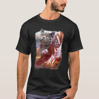 T-shirt British Shorthair Eagle Drapeau Américain 4 juille