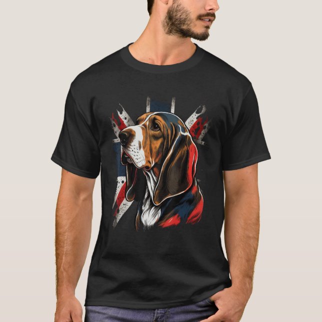 T-shirt British UK Basset Hound on Great Britain Basset Ho (Devant)