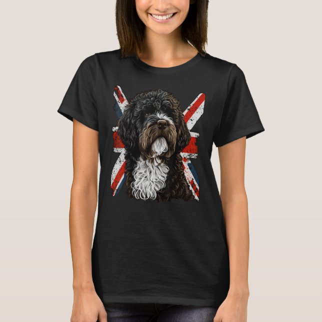 T-shirt British UK Portie Dog on Great Britain Portuguese  (Devant)